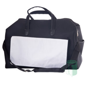 Premium pleather Black Travel Bag (55 x 32 x 34cm) with white printable area. For use with Sublimation, Inkjet & Laser.