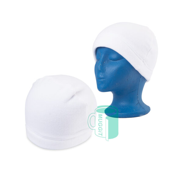Kids white fleece beanie. For use with inkjet, laser, sublimation, DTF