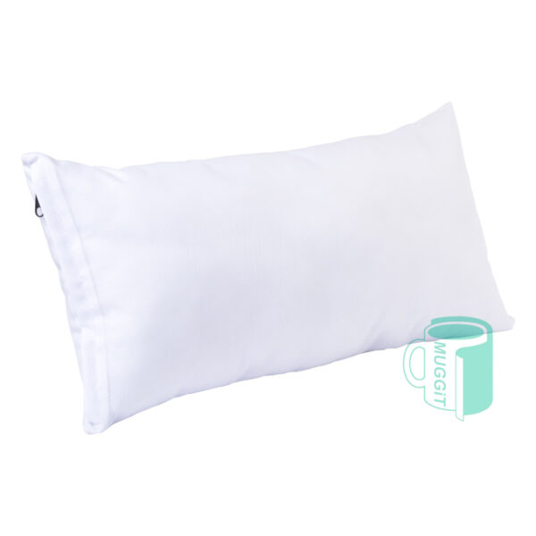 Cushion Scatter White Small with zip 43x23cm (cover & cushion). Can be used as a support pillow. For use with Sublimation, Inkjet & Laser.