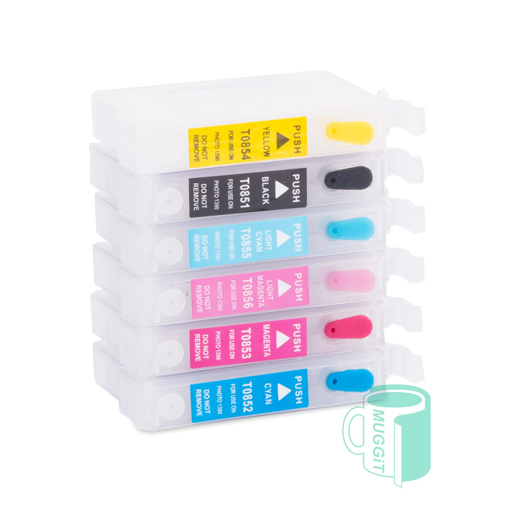 Empty Cleaning Carts set of 6 for Galaxy DTF printer typically filled with cleaning solution that helps to dissolve and remove ink or debris from the printheads