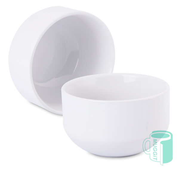 Bowl ceramic white - 80mm high x 134mm diameter.