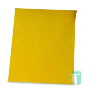 Heat Transfer Vinyl Forever Flock Yellow finishing sheet with a velvet finish that adds luxurious texture to the touch, brings depth and dimension to your text.