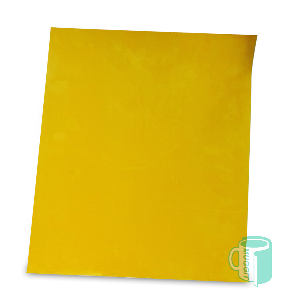 Forever flock yellow finishing sheet soft to the touch, with a velvet finish