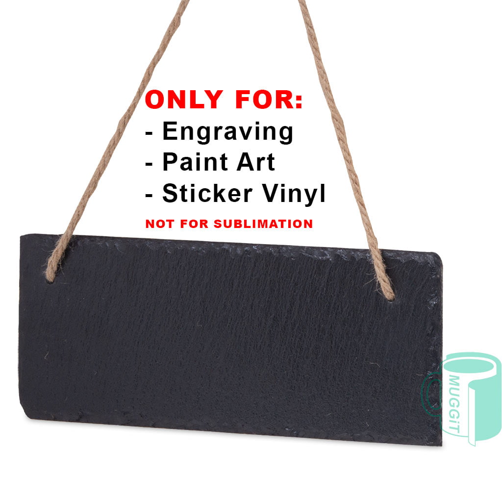muggit-Engrave-Stone-Rect-25x10 Engravable Hanging Rectangle Stone 25 x 10cm for laser engraving create personalized gifts for loved ones or sellable items for profit, limitless versatility.