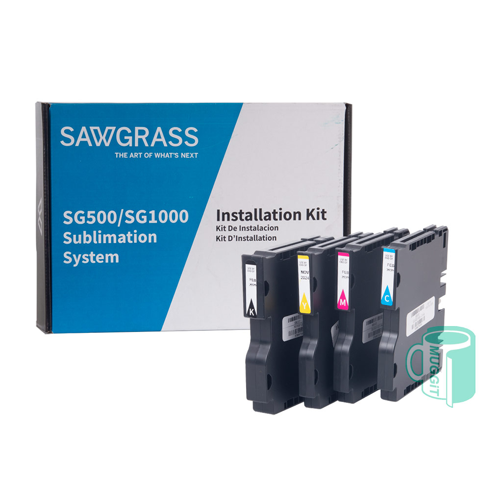 muggit-Sub-Sawgrass-CMYK-Starter-Set Genuine Starter Ink Set for Sawgrass SG500/SG1000 printer with SubliJet UHD made in the USA, premium sublimation ink of choice for professionals and beginners.