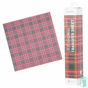 Home 119 Sublimation Craft Transfer paper - Xmas Plaid 1 (30.5cmx30.5cm x 4 sheets)