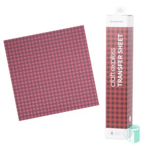 Home 120 Sublimation Craft Transfer paper - Xmas Plaid 2 (30.5cmx30.5cm x 4 sheets)