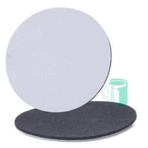 Printable Round Mousepad 200mm diameter x 2.5mm thick - 5 Pack has a nonslip back for an extreme firm hold it's got a white polyester material print surface.