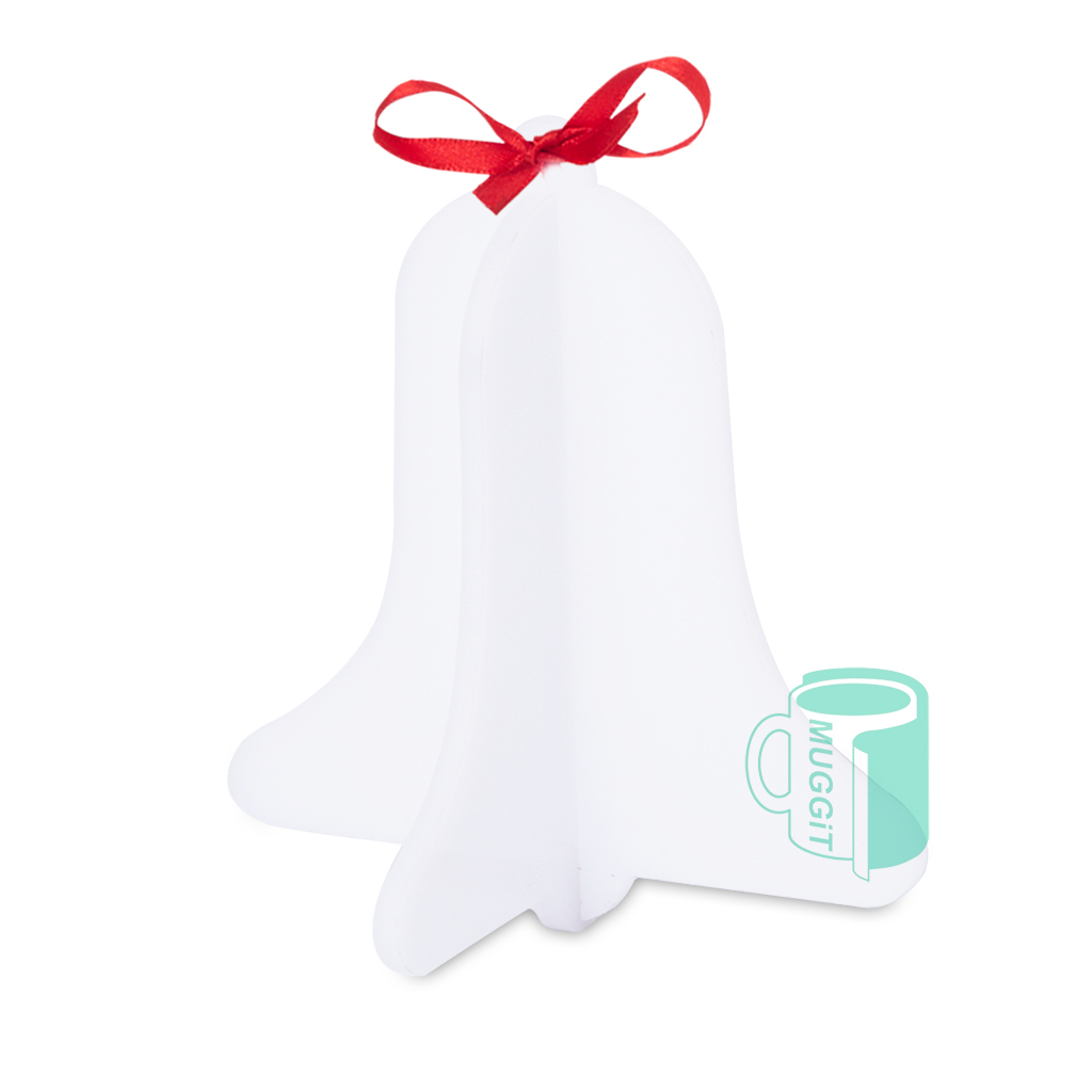 muggit_ornament_3d_bell_christmas_sublimer_ornament3dbellsublimer Christmas Hanging Ornament 3D Bell bring personalized charm to any holiday decor allows for transfer printing on the substrate of a design, photo, or message.