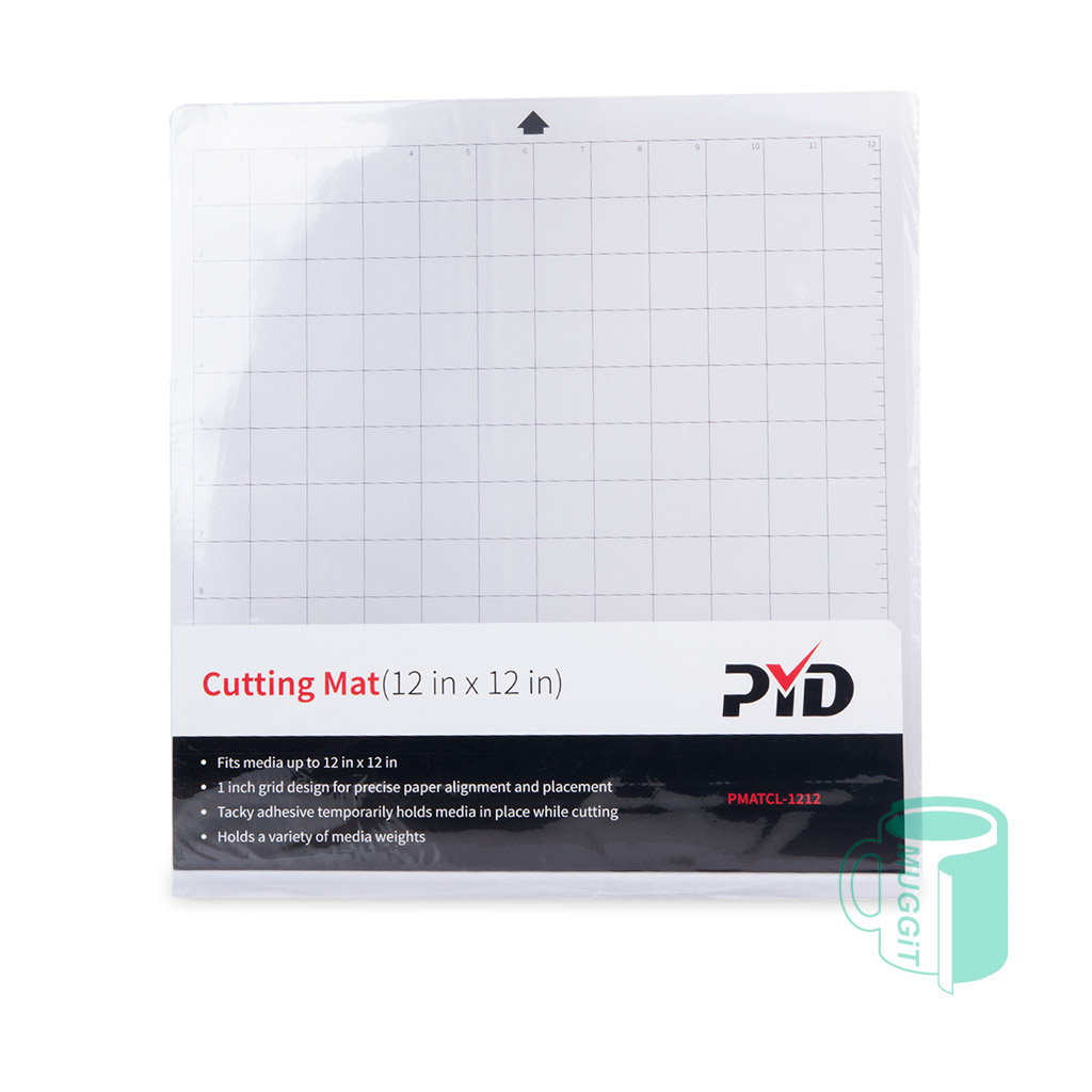 Econo Cameo replacement cutting mat, size is 30 x 30cm. Tacky adhesive to hold media in place. Grid design for precise alignment and placement.