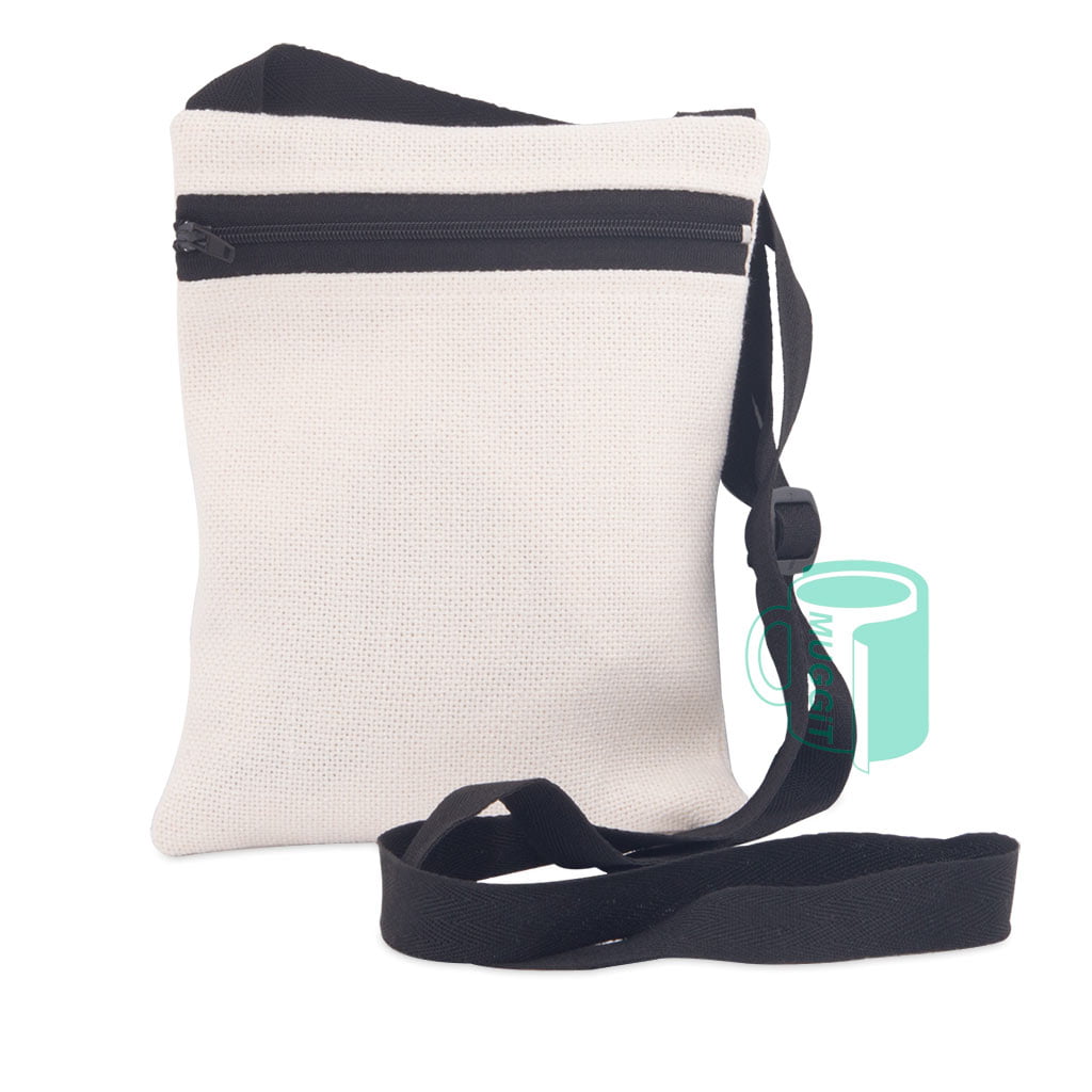 Canvas Sling crossbody Bag. 195x150mm. For Sublimation, Laser, DTF & Inkjet. A customizable canvas sling bag, perfect for printing designs, stylish & practical