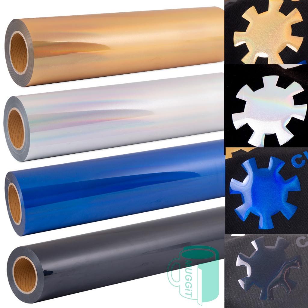 Heat Transfer Vinyl 3D Embossed Chameleon 3D embossed chameleon heat transfer vinyl videoflex, in aqua, black & silver. Sold per running meter. 160 micron