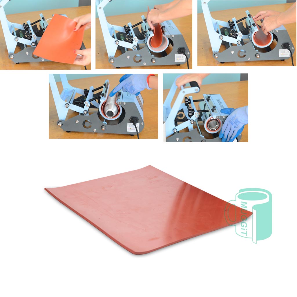 Silicone insert for 20oz tumbler press for full wrap around pressing of thinner METAL tumblers, bottles, 20oz element rubber for durability & seamless printing