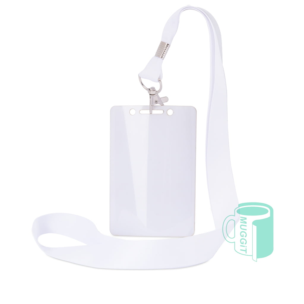 Muggit-Sublimer-ID-Tag-with-Lanyard Thin Sublimer ID Tag / Exhibitors Badge with Lanyard. 70x100x0.3mm. Pack of 5.