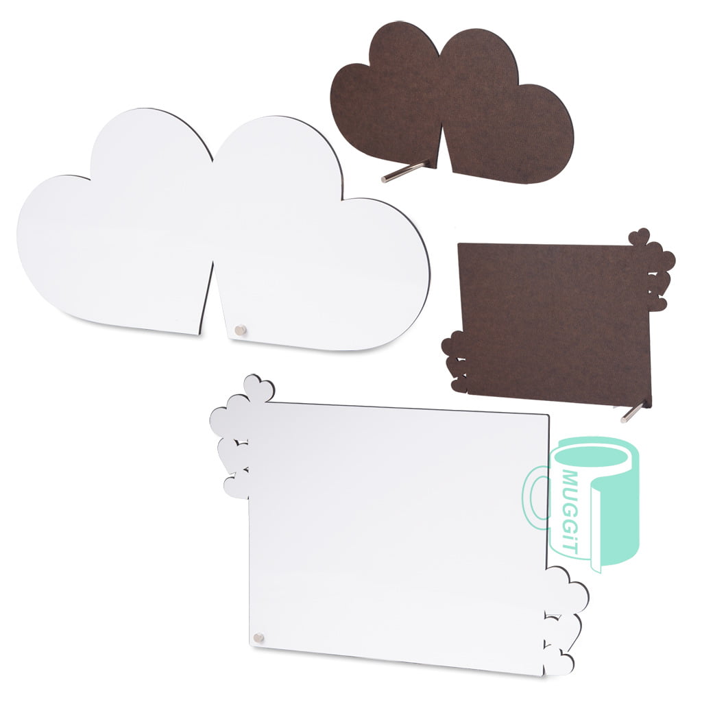 Photo Frame Twin Heart Hardboard with metal foot stand. Sublimation printable hardboard with a brilliant white surface for quality transfers
