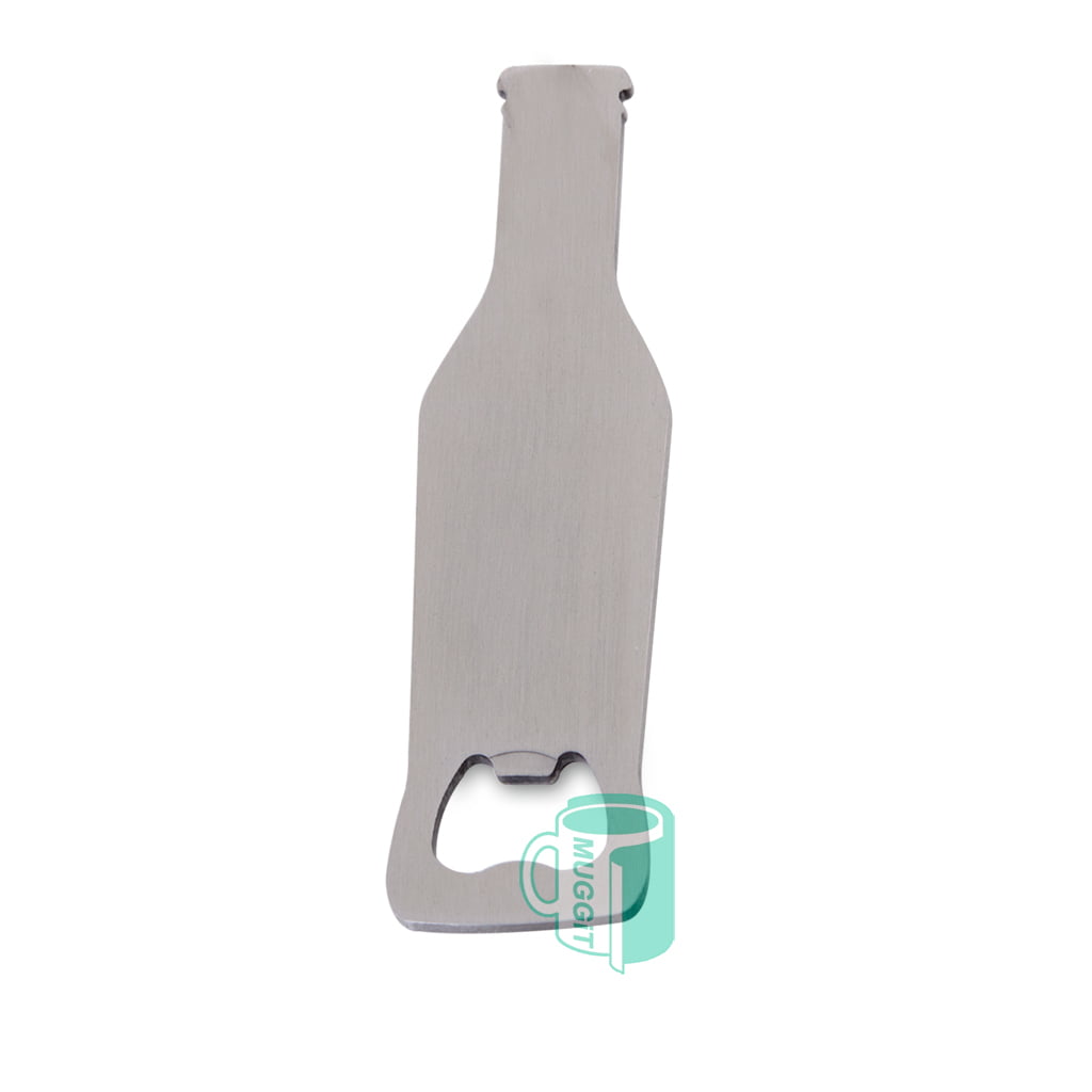 Muggit-Bottle-Opener-Bottle-Shape Bottle Shaped Opener Silver Metal with both sides printable designed in a sleek bottle shape, ideal for gift set or any bar For sublimation & laser