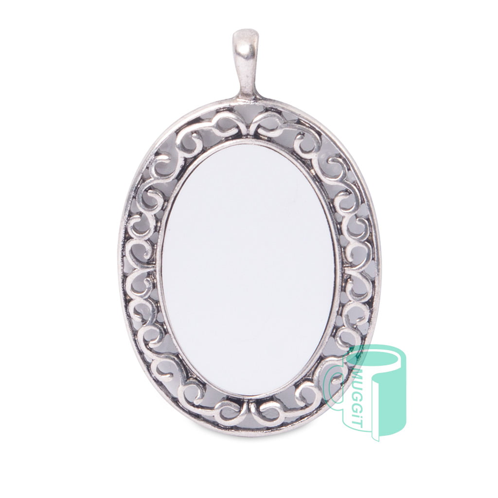 Oval Vintage Pendant Printable Metal with classic design perfect for adding a touch of timeless charm to any outfit with printable insert. Sublimation & Laser