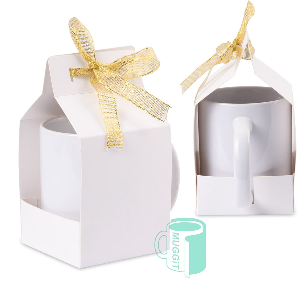 Mug Gift Box in Printable Gloss 11oz White sublimation printable mug box, has a high-quality printable surface, provides a lovely, classy sheen finish