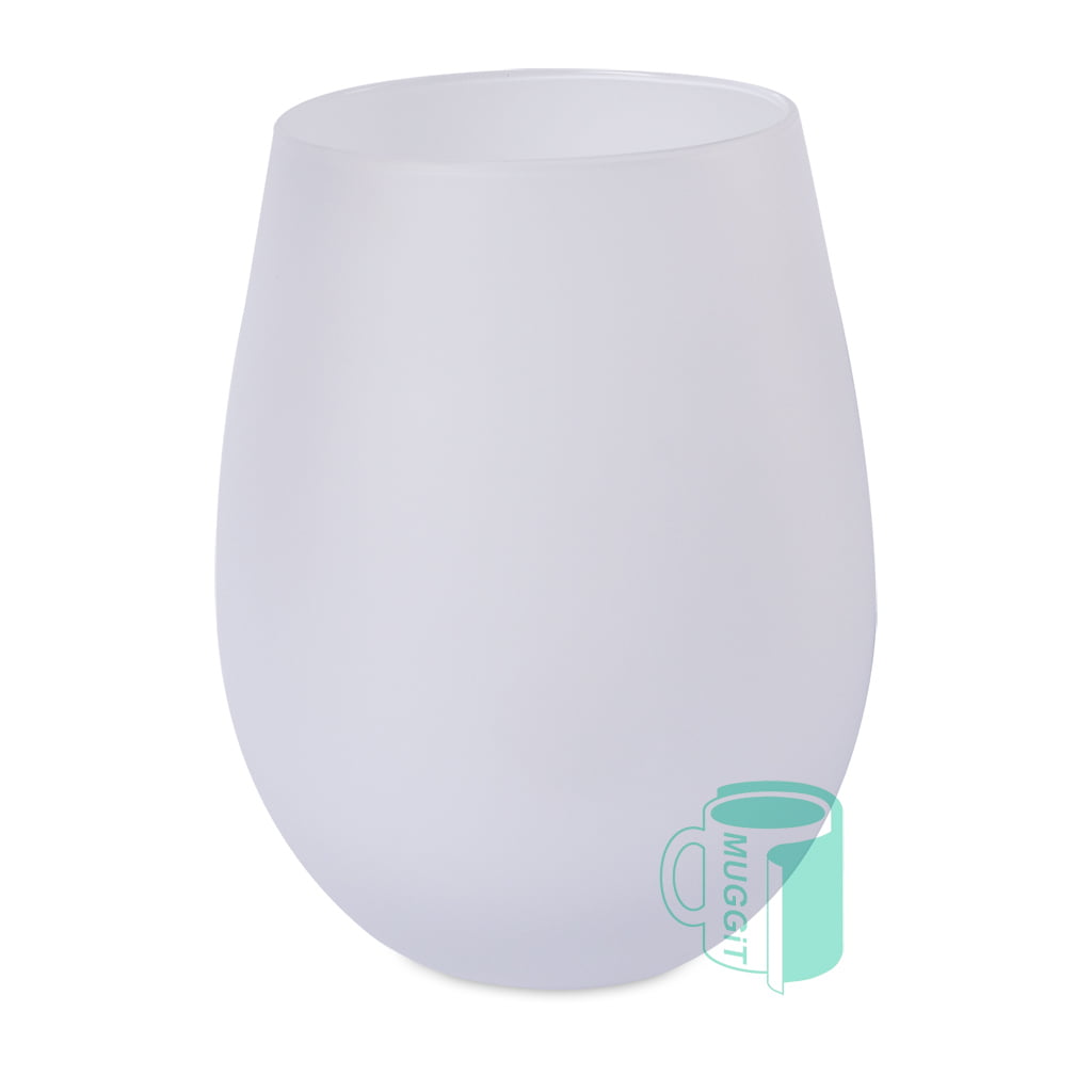 Stemless Wine Glass 17oz frosted , with the frosted finish the prints stay vibrant, this elegant glass is designed for sublimation & laser printing.