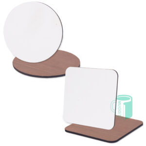 Wood coasters sublimation coated SubMuggit Hardboard square and round coaster. 9cm x 9cm. Semi-Gloss. For use with Sublimation ONLY. Pack of 10.