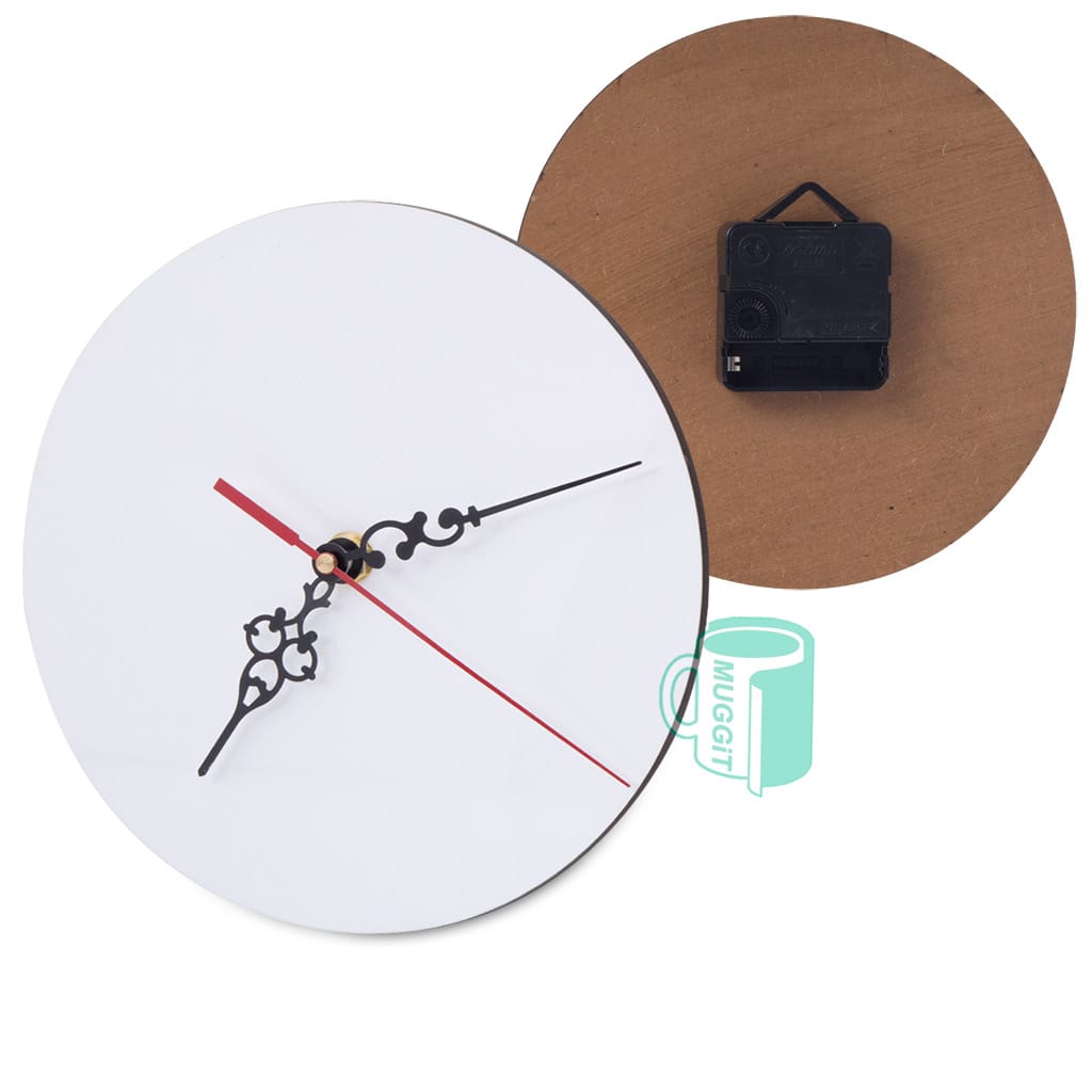 Round Clock Coated Hardboard with mechanism & metal stand, semi-gloss finish is a versatile solution, making it a perfect addition to any desk, shelf or mantel.