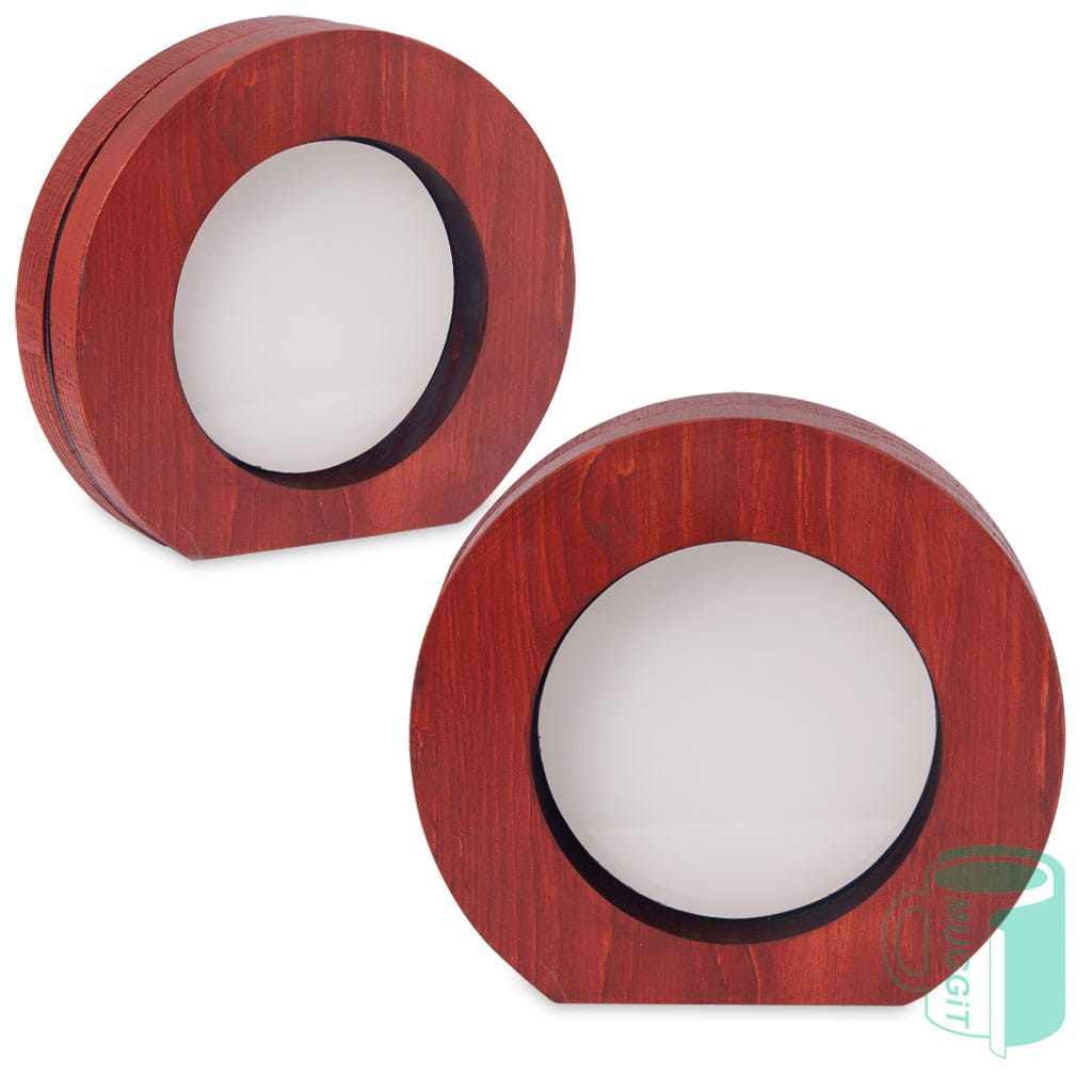 3D-Sublimation-Trophy-Round 3D Trophy Round Wood with Sublimer - 177 x 162mm 3D round double edge trophy made with 43mm round wood flat base, a Sublimer 2-Tone printable window insert.