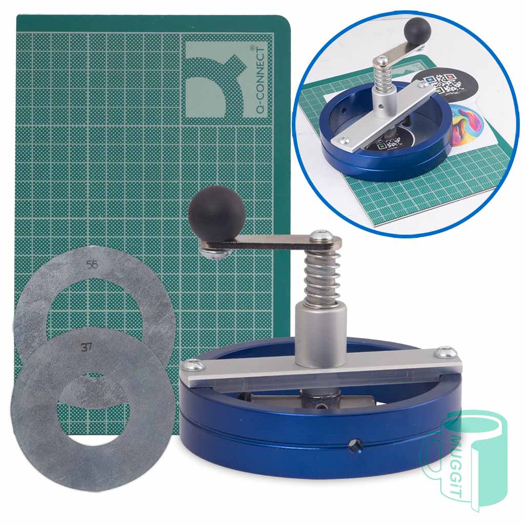 Badge Cutter Adjustable Circular Cutter - 37mm or 56mm for industrial badge press, adjusts to various sizes, to cut 37mm or 56mm customizable button badges