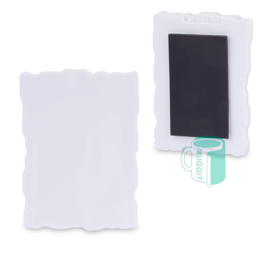 Polymer-Fridge-Magnet Fridge Magnet Wavy Edge Polymer 5mm thick Magnet with wavy edging and glossy finish. For sublimation. Durable affordable gift or promotional material.