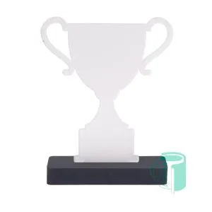 3D Trophy Cup 2Tone Sublimer Trophy in 2-Tone Cup design With Wooden Base - 155 x 196mm. For Sublimation Only