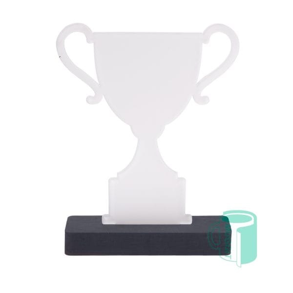 Sublimer Trophy Cup 3D Sublimation Trophy in 2-Tone Cup design With Wooden Base - 155 x 196mm.