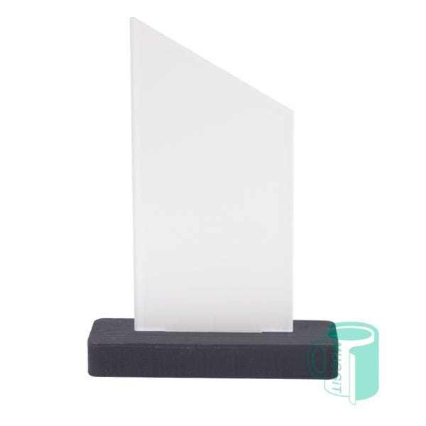 Sublimer Slanted Rectangle Trophy 3D Sublimation Trophy in 2-Tone Sublimer Slanted Rectangle design with wooden base - 144 x 204mm