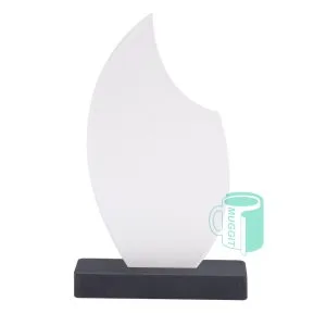 3D Trophy 2Tone Sublimation Tear - 144 x 246mm Sublimer Star Teardrop design with Wooden Base - 144 x 246mm. For Sublimation Only
