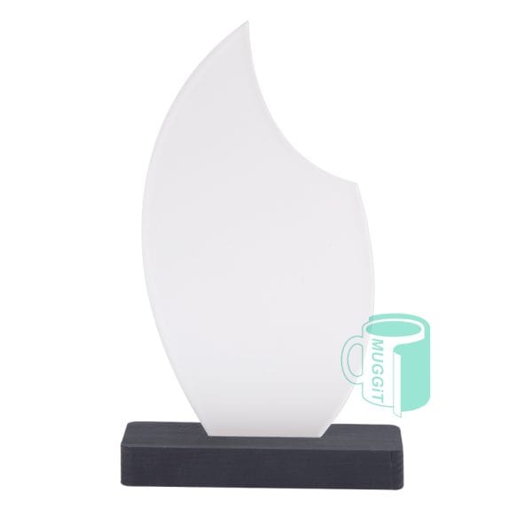 Star Teardrop Trophy 3D Sublimation Trophy in 2-Tone Sublimer Star Teardrop design with Wooden Base - 144 x 246mm.