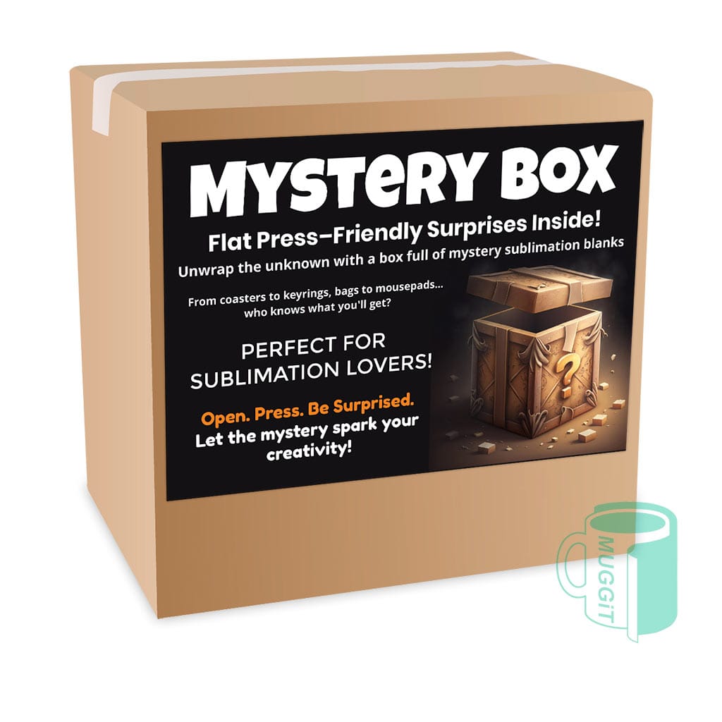 Mystery-Box Mystery Box for Flat Press Sublimation Blanks Handpicked sublimation-ready blanks for flat press machines! Every item is a blank canvas just waiting for you