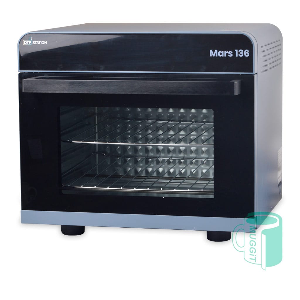 Sublimation transfer Oven plus digital control heat gun with adjustable temperature & fan speed, heat resistant glove, sample shrink film roll, item to decorate