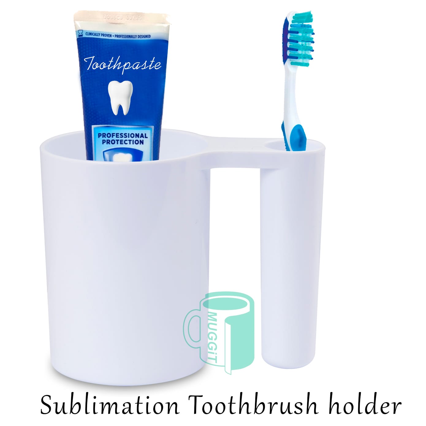 Toothbrush Holder Sublimation Polymer Use with metal insert in mug press or use oven with shrink bag (no insert required) . For sublimation and laser