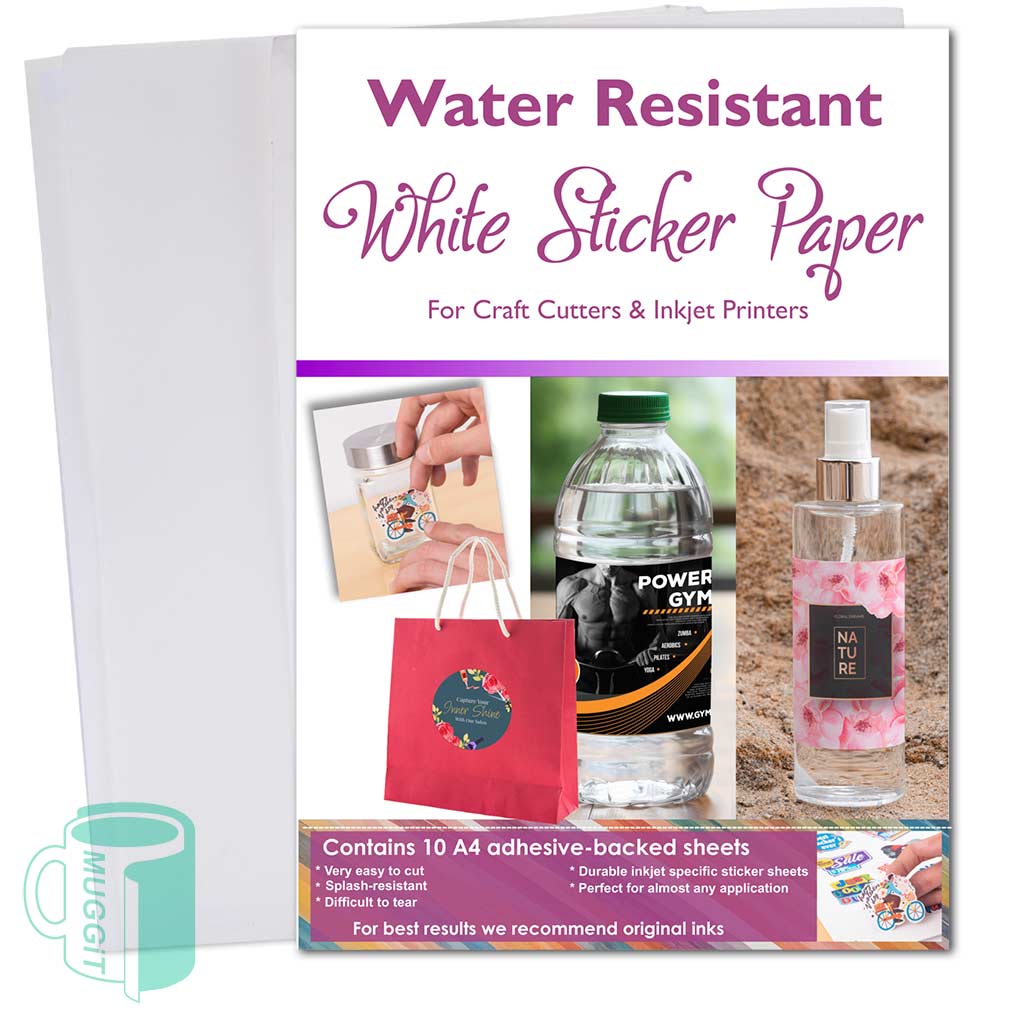 VC-Cameo-White-Sticker-10 White Sticker Sheets Cameo Printable inkjet sheets, use with Cricut and Cameo vinyl cutters. Perfect for labeling, branding and adding personality to a product