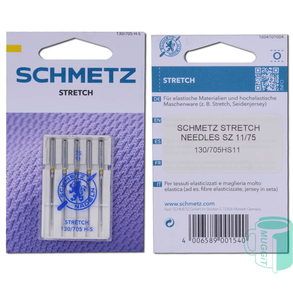 Stretch needles by SCHMETZ SZ 11/7 has a medium ball point, a smaller eye & a deep scarf. Use on highly elastic knits. Pack of 5. For use with Brother Machines.