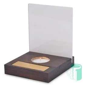 Home 49 Wooden candle holder - Sublimation Wooden Candle Holder, featuring a unique Sublimer 2-tone back-panel with metal candle stand . For sublimation only.