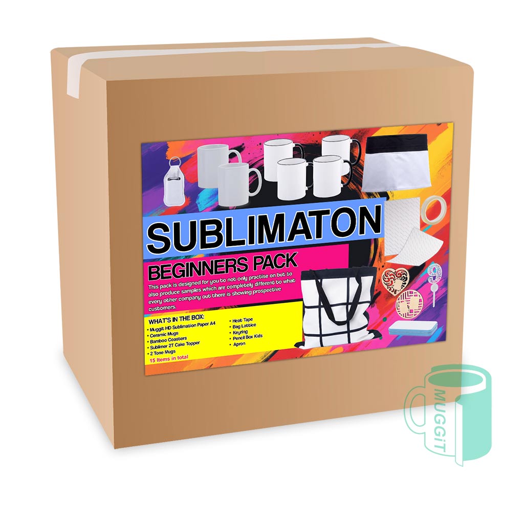 Sublimation-Beginners-Pack 2 Sublimation Beginners Starter Pack A selection of sublimation items to practice your printing skills. The printed items can be used as samples to show clients.
