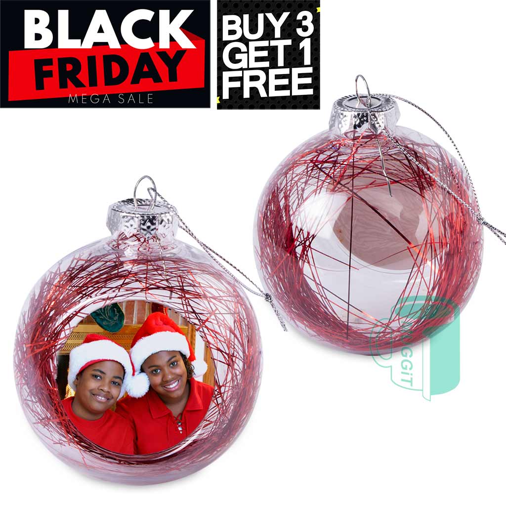Photo XMas Ball Tinsel Red BLACK FRIDAY