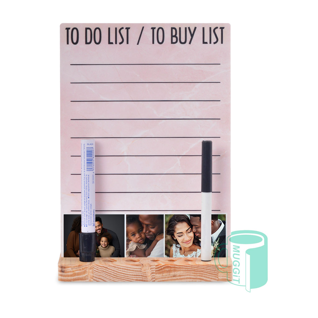 Dry Erase Planner A4 with Pen Holder Sublimation dry erase vertical planner wooden marker / pen holder 265 x 184mm