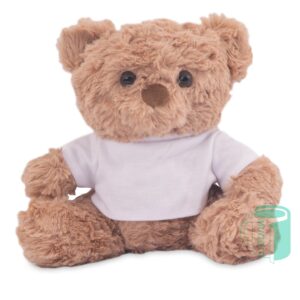Teddy Bear Plush 20cm   Plush caramel Teddy Bear - 20.5cm (seated) - with mini printable shirt. For use with Sublimation, Inkjet & Laser.