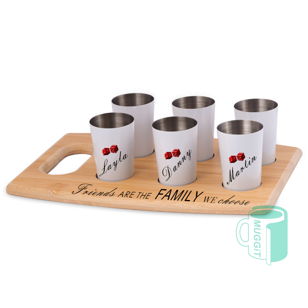 Bamboo Shot Glass Tray Set 1